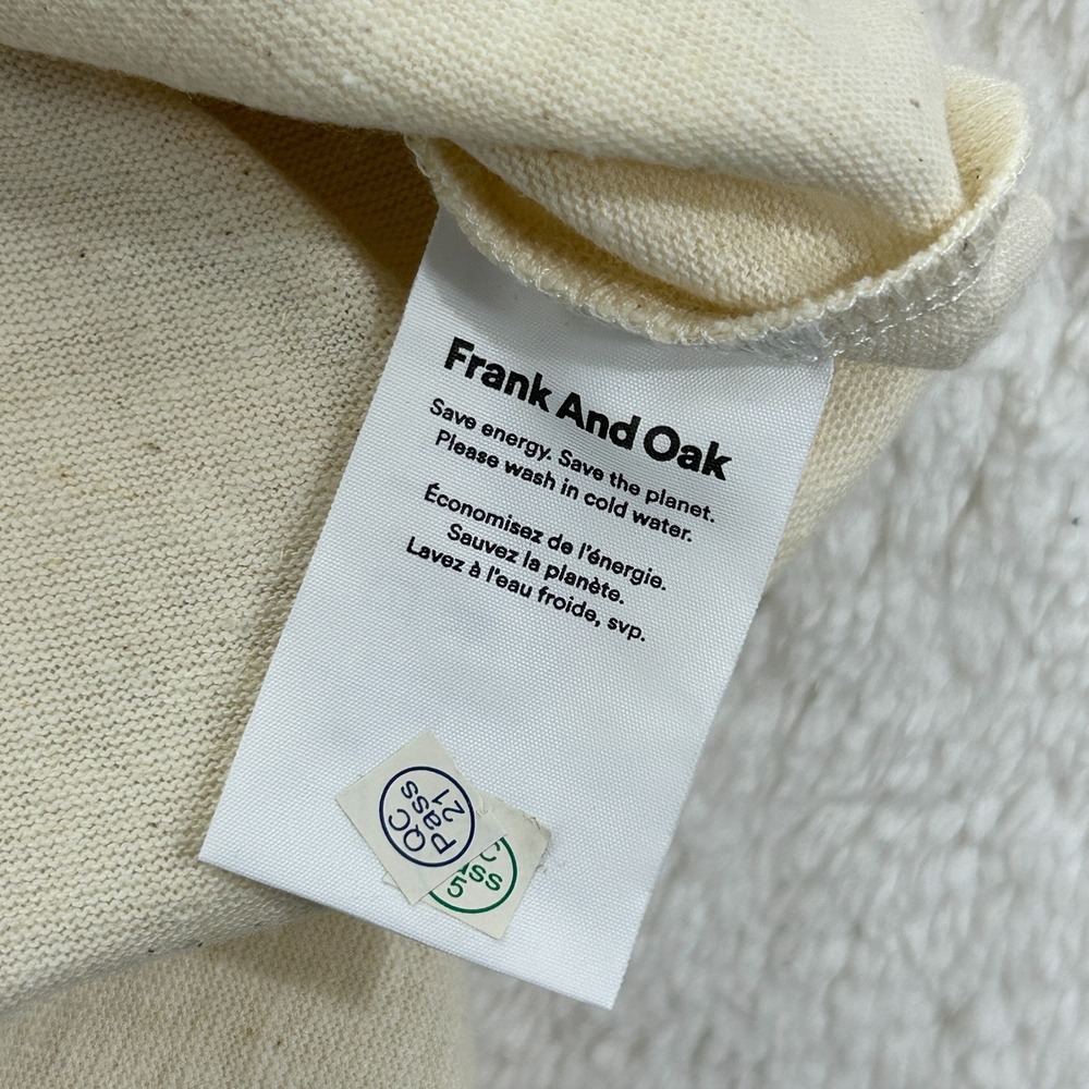 Frank & Oak Tee Men's XXL Light Beige Relaxed Fit Hemp Tee - Picture 4 of 8